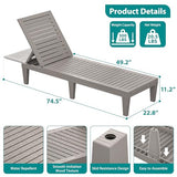 Hoiplu Outdoor Lounge Chairs Set of 2 for Poolside Patio, Weather-Resistant Pool Chaise Lounge with Adjustable Backrest, Resin Tanning Chair Sun Lounger for Outside Deck, Beach, Sunbathing, Taupe
