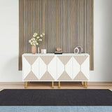 Tribesigns Modern White Storage Cabinet Set, Freestanding Floor Cabinet, Classic 59 inches Sideboard, Wood Buffet Cabinet with Doors, Large Storage Cabinet for Living Room, Dining Room, Garage Tribesigns