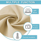 RYB HOME Wall Divider Curtain for Living Room, Noise Reduction Privacy Curtain with Anti-Rust Grommet Top Blackout Curtain for Bedroom/Kids Room, 7 ft Tall x 8.3 ft Wide, Cream Beige, 1 Pack RYB HOME