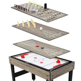 Sunnydaze 10-in-1 Game Table - Combination Multi-Game Table with Billiards, Push Hockey, Foosball, Ping Pong, and More - 49.5-Inch - Classic Wood Stain Sunnydaze