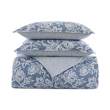 Nautica - Full/Queen Comforter Set, Cotton Reversible Bedding Set with Matching Shams (Tortola Blue, Full/Queen) Nautica