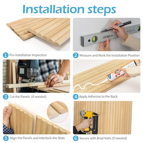 Art3d 4 Pc 96"x5.7" Wood Slat Wall Panel for Interior, Ceiling and Decoration, Semi-Cylinder Design, 15.2 SqFt Art3d