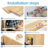 Art3d 4 Pc 96"x5.7" Wood Slat Wall Panel for Interior, Ceiling and Decoration, Semi-Cylinder Design, 15.2 SqFt Art3d