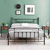 VECELO Modern Versatile Nightstands X-Design Side End Table Night Stand Storage Shelf with Bin Drawer for Living Room Bedroom, Set of 2 (Brown) VECELO