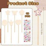 18pcs Fairy Wands Princess Fairy Wands Kit Princess Crafts Kid Birthday Party Supplies Make Your Own Wand Include Unfinished Wooden Fairys Wand Gem Stickers, Ribbons, Ideal for Kids 6+ Aphumedc