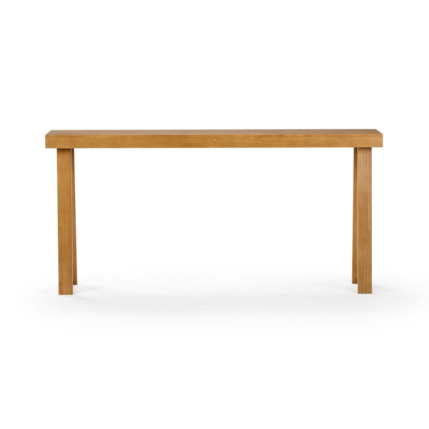 Plank+Beam Solid Wood Console Table, 66 Inch, Sofa Table, Narrow Entryway Table for Hallway, Behind The Couch, Living Room, Foyer, Easy Assembly, Pecan