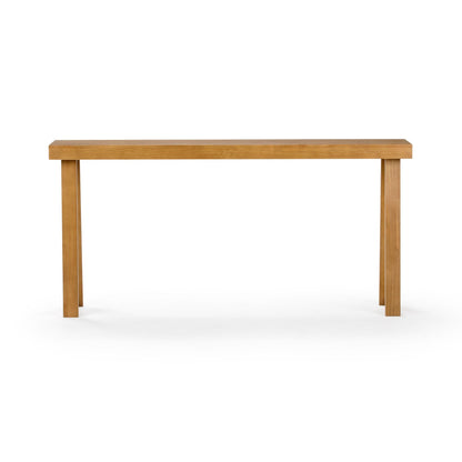 Plank+Beam Solid Wood Console Table, 66 Inch, Sofa Table, Narrow Entryway Table for Hallway, Behind The Couch, Living Room, Foyer, Easy Assembly, Pecan