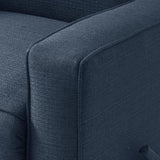 Harkawon Swivel Rocker Recliner Chair, Glider Rocker Recliner, Rocking Chairs Nursery, Fabric Chair with High Back, Deep Seat, for Living Room, Bedroom, Blue