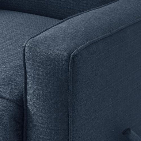 Harkawon Swivel Rocker Recliner Chair, Glider Rocker Recliner, Rocking Chairs Nursery, Fabric Chair with High Back, Deep Seat, for Living Room, Bedroom, Blue Harkawon