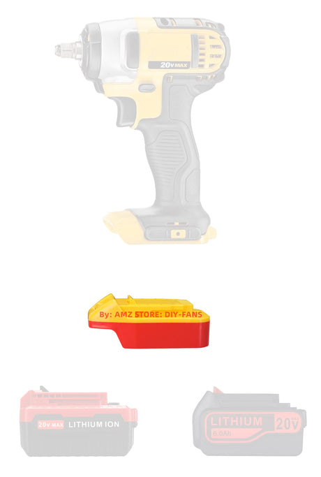 Adapter# Compatible with Porter Cable/Black+Decker 20v (NOT Old 18v) Slider Lithium Batteries Fits DeWalt 20v MAX XR Cordless Tools (US Stock) - Adapter Only - WoodArtSupply