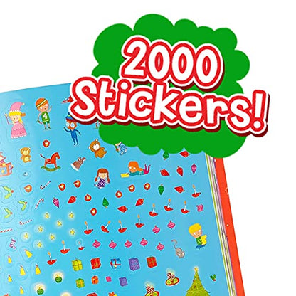 2000 Stickers Christmas Activity and Sticker Book for Kids Ages 3-7 - Puzzles, Mazes, Coloring, Dot-to-Dot, And More! (2000 Sticker Activity Books) - WoodArtSupply