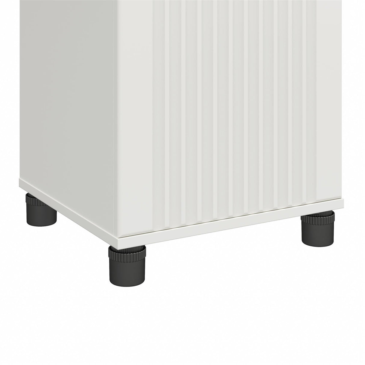 SystemBuild Evolution Kendall Utility Storage Cabinet, 16" Wide, Fluted White SystemBuild