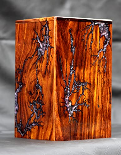 Handmade Wooden Urn Box - Professional Wooden Urns for Human Ashes Adult - Burial-Cremation Urns -Engraving Urn with Amazing Epoxy Resin Design - - WoodArtSupply