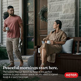 Keter Solana 70 Gallon Storage Bench Deck Box for Patio Furniture, Front Porch Decor and Outdoor Seating – Perfect to Store Garden Tools and Pool Toys, Brown/Brown Keter