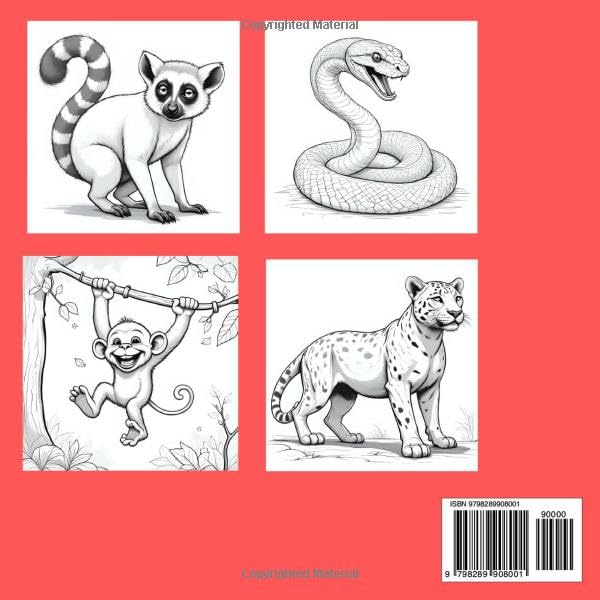 Coloring Book: Jungle Friends: Book 3 of The Animal Series: Children Fun Coloring: Imaginative coloring (Coloring Book: The Animal Series) WoodArtSupply