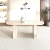 Kootlena Extendable Wood Dining Table, Large 62.99"/70.87" Oval Kitchen Dining Room Table, Expandable Farmhouse Dining Table Conference Table for Living Dining Room Home Office Kootlena
