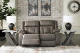 Signature Design by Ashley First Base Contemporary Faux Leather Manual Reclining Loveseat, Gray Signature Design by Ashley