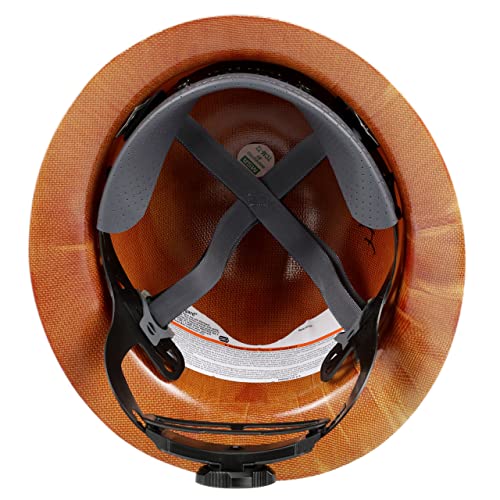 MSA 475407 Skullgard Full-Brim Hard Hat with Fas-Trac III Ratchet Suspension | Non-slotted Hat, Made of Phenolic Resin, Radiant Heat Loads up to 350F - Standard Size in Natural Tan - WoodArtSupply