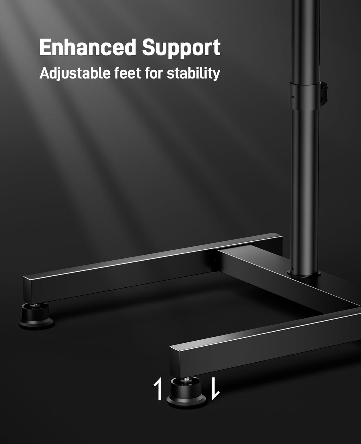 Perlegear Floor TV Stand with Mount for 26-50 inch TVs up to 55 lbs, TV Floor Stand with Rotation, Tilt, Level, Height Adjustable TV Stand for Bedroom/Living Room, Max VESA 300x300mm, PGFS12 Perlegear