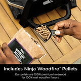 Ninja, Woodfire Pro Outdoor Grill and Smoker, Thermometer, BBQ Smoker, Air Fryer, Bake, Roast, Dehydrate, Broil, 7-in-1, Master Grill, Ninja Woodfire Pellets, Portable, Electric Grill, Grey, OG751BRN Ninja