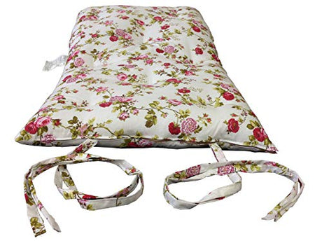 D&D Futon Furniture Queen Size Rose White Traditional Japanese Floor Mattresses, Cotton Batting/Foam/Polyester Batting, Foldable Cushion Mats, Yoga, Meditation 80 x 60 x 3 D&D Futon Furniture
