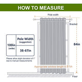 NICETOWN Grey Blackout Patio Sliding Door Curtains 84 inch Length, Grommet Room Divider Thermal Insulated Curtain Drapes for French Door/Living Room (Gray, W100 x L84, 1 Panel) NICETOWN