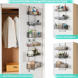 HapiRm Over Door Organizer Storage - Separable Door Organizer Hanging with 6 Metal Large Capacity Baskets for Bathroom Bedroom Kitchen Pantry Closet (Black) HapiRm