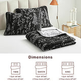 Joyreap 2 Pieces Quilt Set Twin, Black n White Rversible Botanical Design, Smooth Soft Microfiber Quilt, Bedspread Bed Cover for All Season, 1 Quilt and 1 Pillow Sham- 68x86 inches Joyreap
