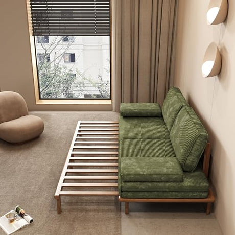Lartis 78.7" Sofa Bed, Sleeper Pull Out Couch, Modern Couch Convertible Modern Futon for Living Room/Apartment/Bedroom, Modular Design Sofa,Full Solid Wood Frame Lartis