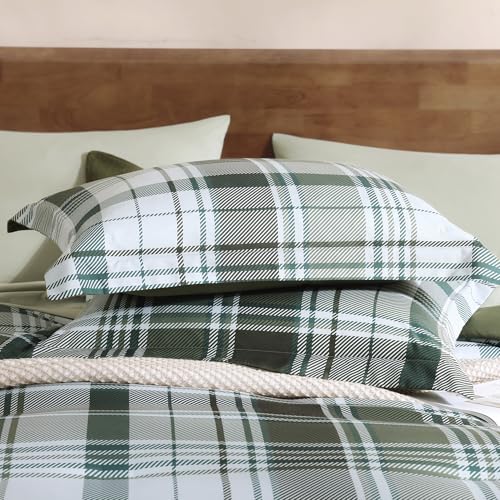 MaiRêve Olive Green Twin XL Comforter Set, Twin XL Bedding Sets for Boys Girls 5 Pieces for Dorm Farmhouse All Season Lightweight &Comfy with Fitted Sheet, Flat Sheet (Olive Green, 66"x90") MaiRêve