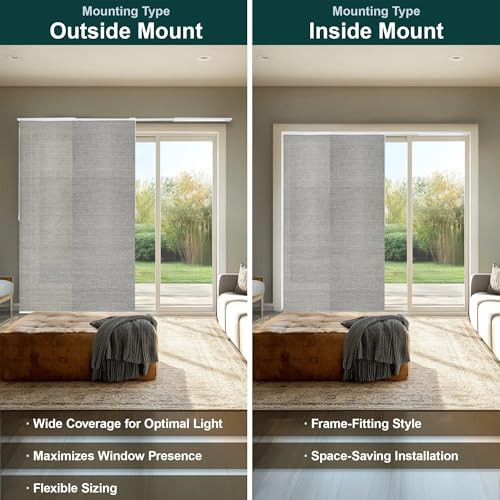CHICOLOGY Vertical Blinds, Room Divider, Door Blinds,Blinds for Sliding Glass Doors, Temporary Wall, Closet Curtain, Room Door, Woven Gray (Natural Woven) W:46-86 x H:Up-to 96 inches CHICOLOGY