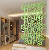 OSHIYINN Hanging Room Divider - 12Pcs 3D DIY Hollowed Out Hexagram Star Felt Fiber Surface High Density Polyester Fiber Screen Panel Home Office Decoratio Partition (Neon Green) OSHIYINN