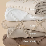 Bedsure Boho Duvet Cover King Size - Boho Bedding, Tufted King Duvet Cover for All Seasons, 3 Pieces Embroidery Shabby Chic Home Bedding,Comforter Not Included (White, 104" x 90") Bedsure