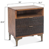 World Interiors Vallarta 24" Mango Wood Two Tone Night Stand in Brown World Interiors