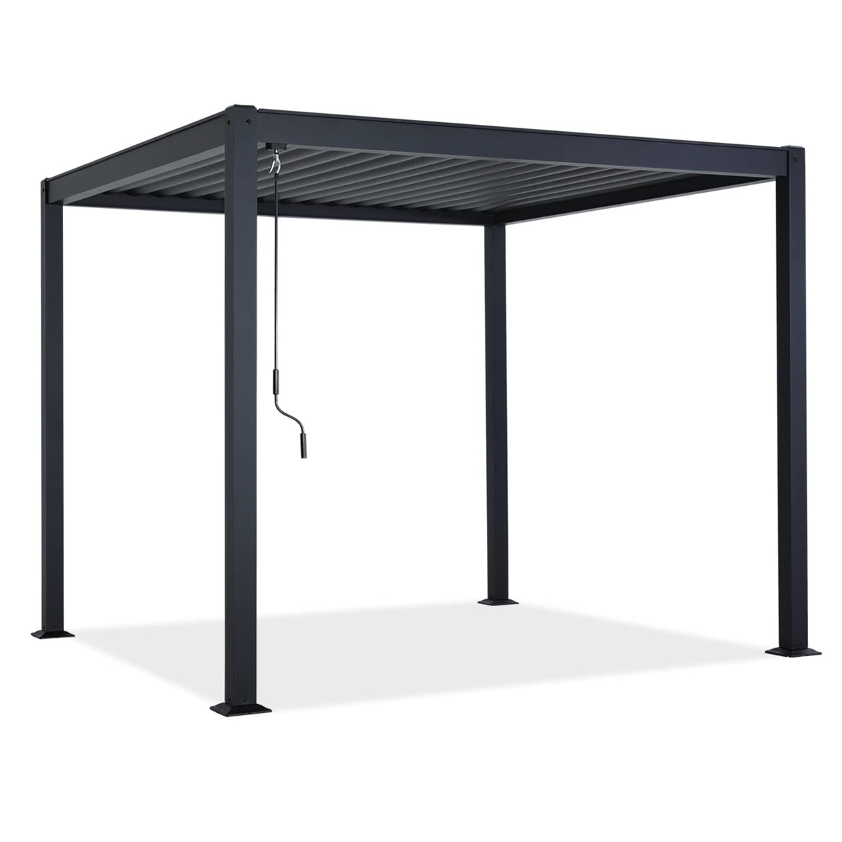 MASTERCANOPY 10’ X 10’ Louvered Pergola Outdoor Aluminum Patio Pergola with Adjustable Roof for Deck Backyard Garden (Black) MASTERCANOPY