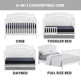 Oxford Baby North Bay 4-in-1 Convertible Crib, Snow White, GreenGuard Gold Certified