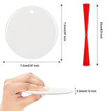 10Pcs Sublimation Ornaments Blanks Round White Blank Ceramic Ornament for Sublimation Personalized 2024 Christmas Ornament Bulk Circle Porcelain Blank Ornaments for Heat Transfer Print DIY Craft Gift Umzing