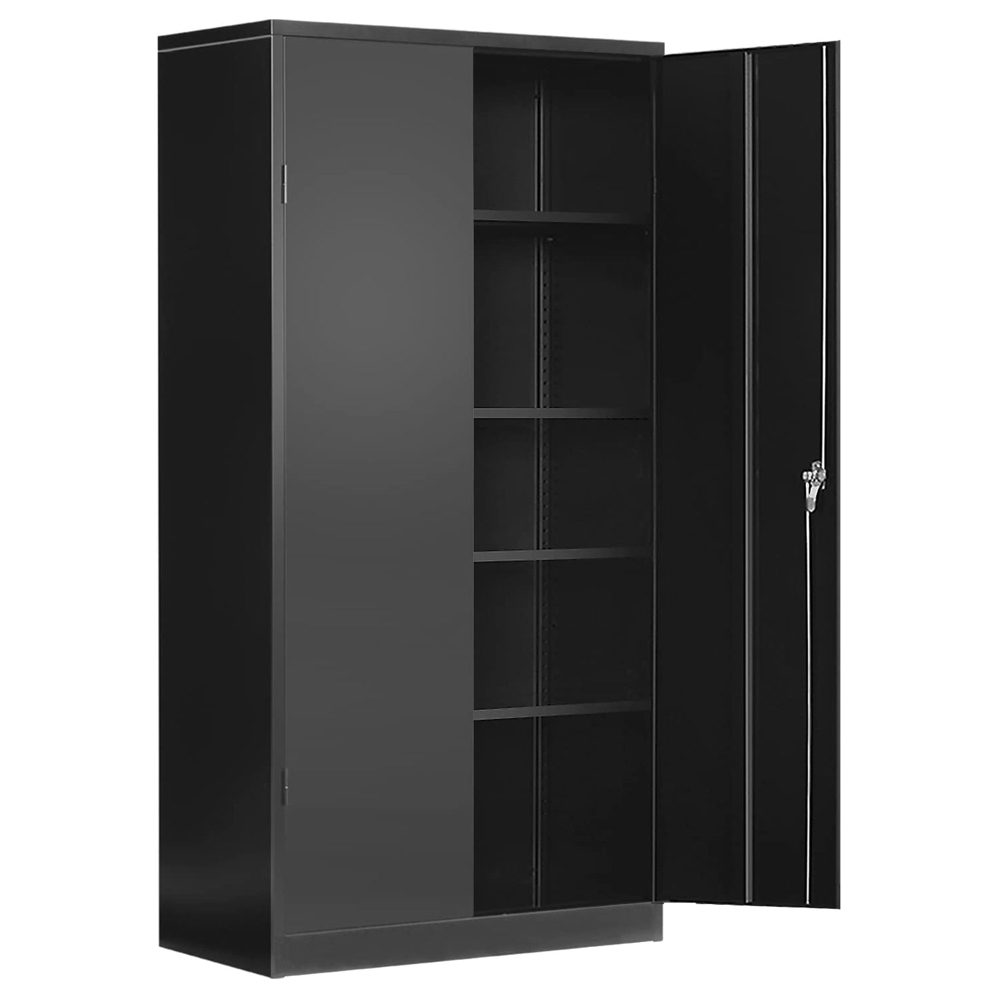 Pataku Garage Storage Cabinets, Black Metal Cabinet with Locking Doors and Shelves, 72.5"x 36"x18" Steel Tool Cabinet for Home Office, Basement, Pantry, File, Large Capacity…