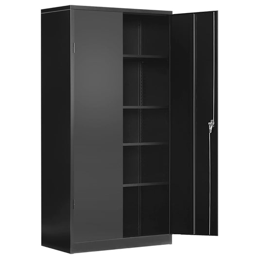 Pataku Garage Storage Cabinets, Black Metal Cabinet with Locking Doors and Shelves, 72.5"x 36"x18" Steel Tool Cabinet for Home Office, Basement, Pantry, File, Large Capacity…