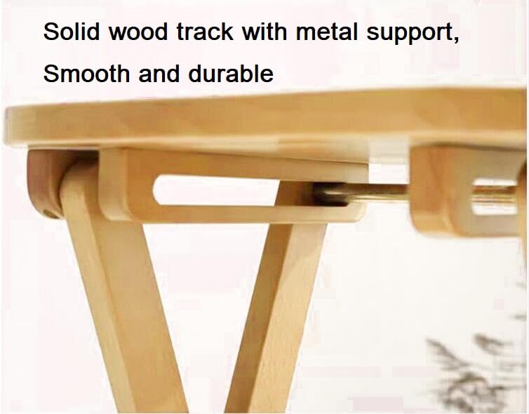 Vlush Solid Wood Folding Stool, Rubberwood Portable Chair with Handle, Sturdy Semi-Circular Folding Stool Chair for Dorm Room, Living Room, Bedroom and Outdoor Dining Fishing. Balcony-Natural - WoodArtSupply