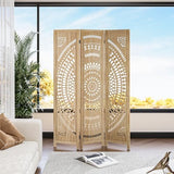 WelFurGeer Handcrafted Carved Wooden Room Divider Screen, Folding Privacy Screen for Room Separation, Decorative Room Dividers, 360° Adjustable Folding Panels for Privacy, Home, Office & Patio WelFurGeer