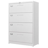 Letaya 4 Drawer File Cabinet with Lock, Metal Lateral Filing Cabinet Wide Office Organization Storage for Home Office Hanging Letter/Legal/F4/A4 (White-Requires Installation) Letaya