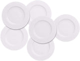 EasyDancing 6pcs Salad Dessert Plate 7.5inch White Porcelain Dinner with Round Flat Design Good for the Gift EasyDancing