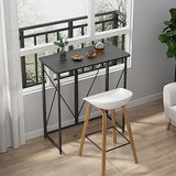 39.37" Folding Standing Desk, Small Laptop Stand Up Desk for Sitting or Standing, No Assembly Needed, Portable, Tall Foldable Desk for Home, Office, Small Spaces (Black) Ytaoka