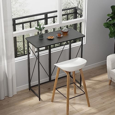 39.37" Folding Standing Desk, Small Laptop Stand Up Desk for Sitting or Standing, No Assembly Needed, Portable, Tall Foldable Desk for Home, Office, Small Spaces (Black) Ytaoka
