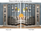 Wall Room Divider, Modern Freestanding Wood Room Divider Screen with Shelf & Cabinet Storage for Living Room,Office, Bedroom (Khaki+Black, 47" L x 9.5" W x 79.5" H) GRGECXZ