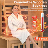 HOMTHING Infrared Sauna,1 Person Red Light Sanua with for Home,950w/110v Full Spectrum Indoor Dry Sauna, Carbon, Heater Panels, Bluetooth Audio, 8-Color Chromotherapy Lights, 35.4"x 31.5"x 66.9" HOMTHING