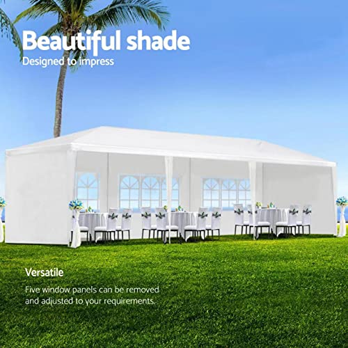 KOZYSFLER 10x30' Wedding Party Canopy Tent Outdoor Gazebo,with 5 Removable Sidewalls - WoodArtSupply