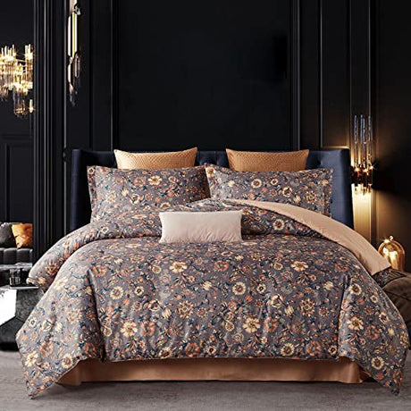 Cupocupa Duvet Cover Set;Duvet Cover Twin Bedding Set Fluffy Boho Duvet Cover Set Paisley Floral Bedding Collection Duvet Cover with Pillowcases Cupocupa