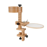 Embroidery Hoop Stand with Built-in Storage Tray - Adjustable Cross Stitch Stand, Embroidery Hoop Holder with Beech Wood Frame, Sturdy Lap Stand for DIY Craft Projects and Art Display Vathery